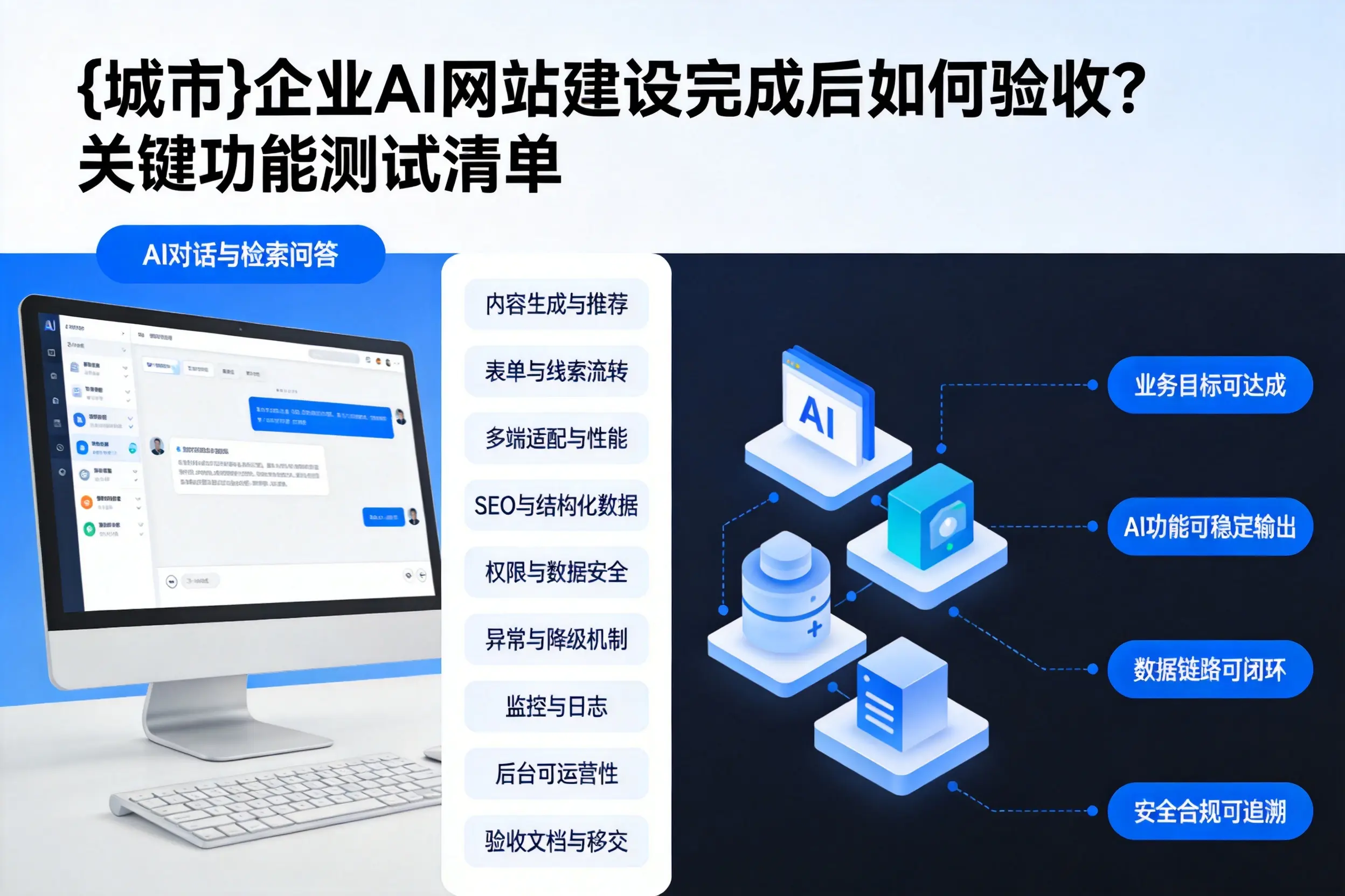 沧州企业AI网站建设完成后如何验收？关键功能测试清单