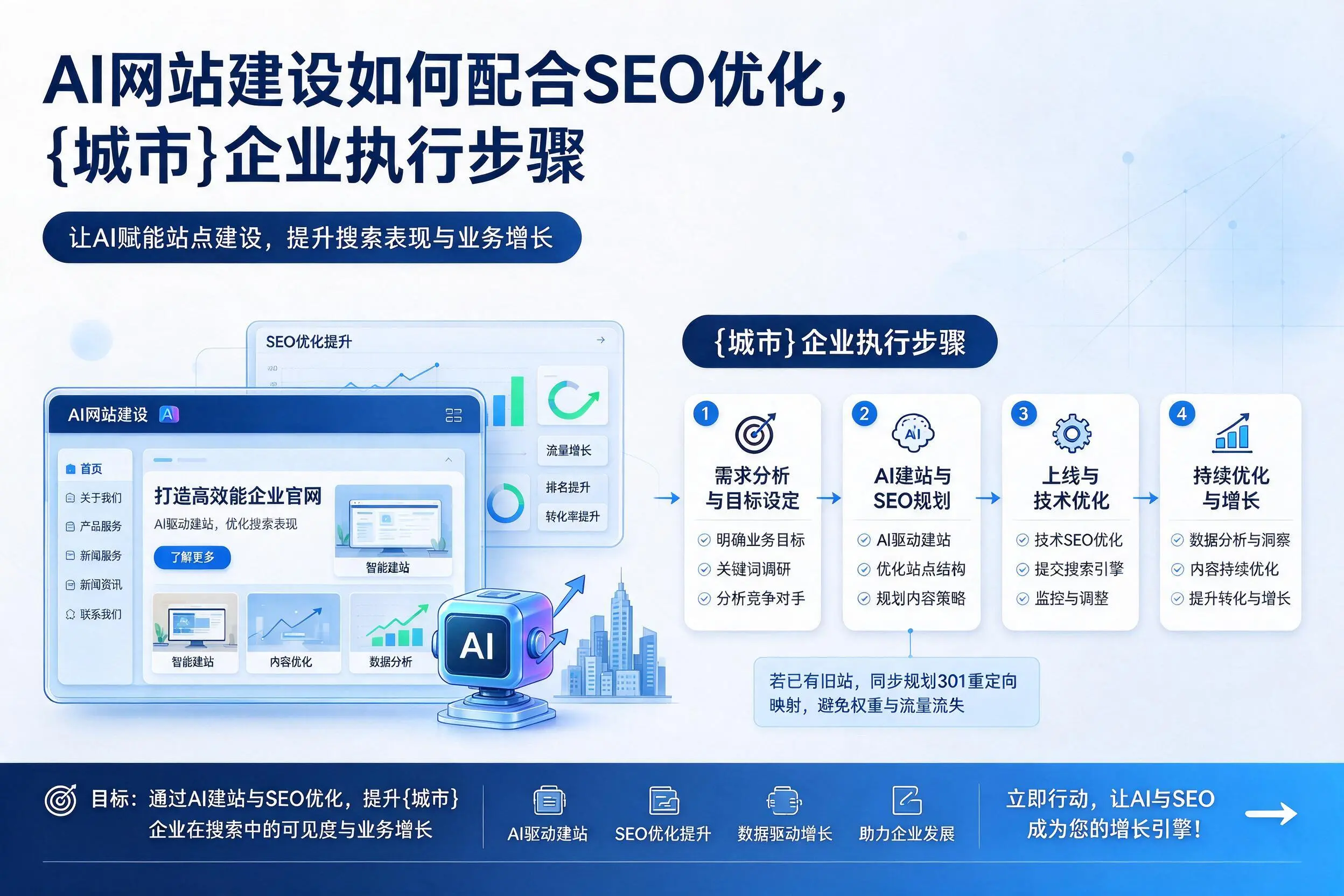 AI网站建设如何配合SEO优化,沧州企业执行步骤