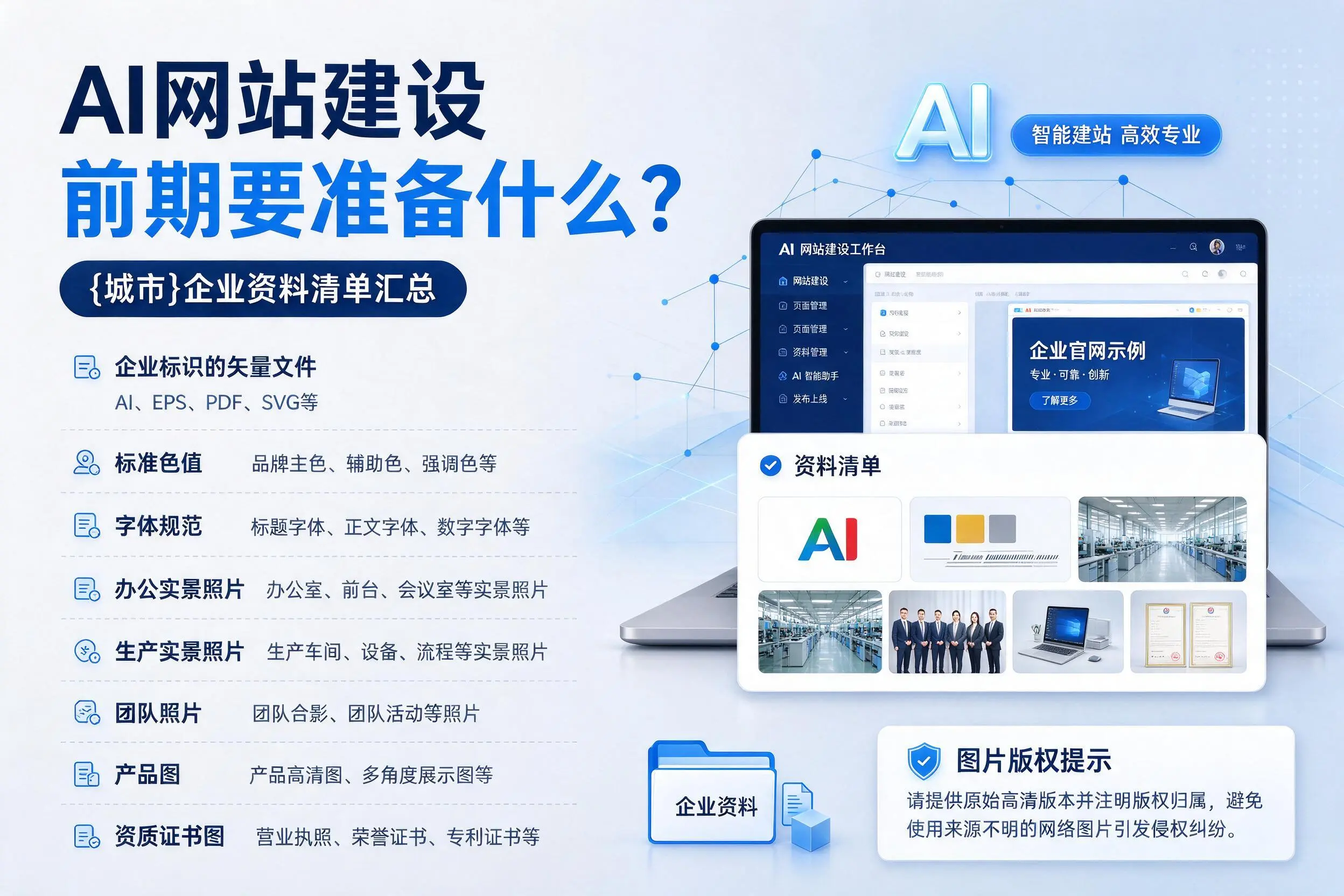AI网站建设前期要准备什么？沧州企业资料清单汇总
